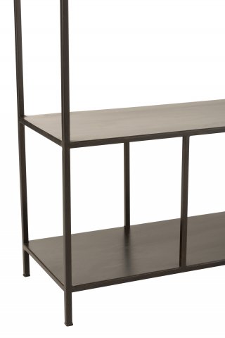 Étagère haute rectangulaire 5 niveaux irréguliers DEZI en métal noir.